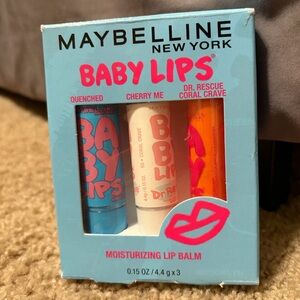 Maybelline Baby Lips Moisturizing Lip Balm 3-Pack NEW Sealed